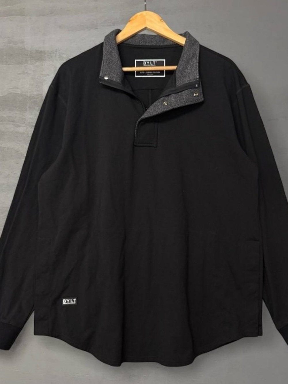 Men's BYLT Black Snap-Front Pullover Shirt